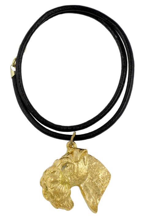 Colier pentru femei Art-Dog, Kerry Blue Terrier, pandantiv placat cu aur, aliaj, 50cm