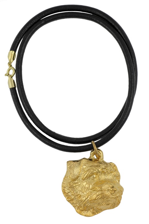 Colier, Art-Dog, pandantiv auriu, 50cm, design unic pentru iubitorii de caini, aliaj placat cu aur