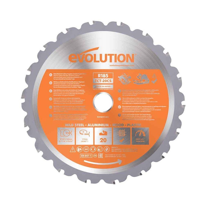 Мултифункционален диск Evolution RAGE, 185 мм, 20 зъба