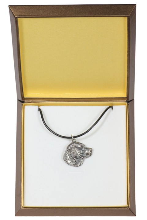 Colier cu pandantiv caine, Art-Dog, Labrador Retriever, 50cm, cutie cadou, placat cu argint