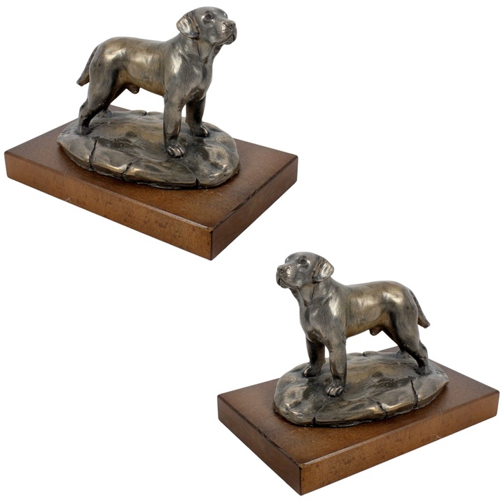 Statueta Labrador Retriever, Art-Dog, din bronza rece, 15x20cm, set decorativ pentru birou