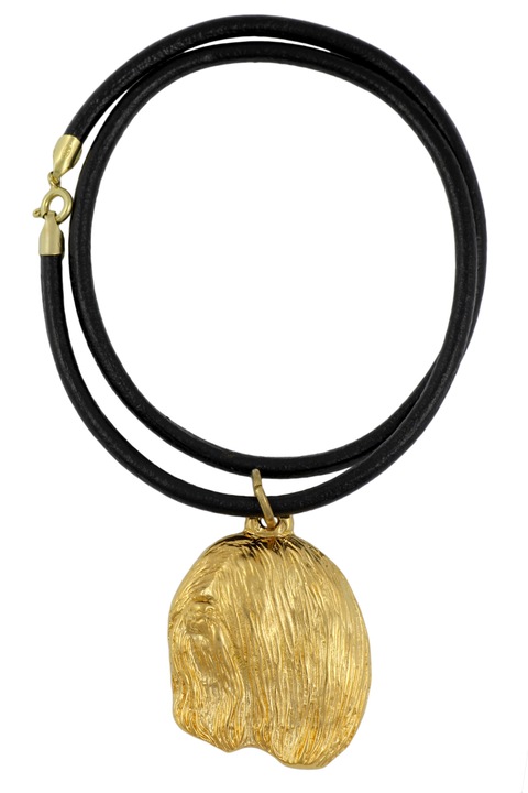 Colier, Art-Dog, Lhasa Terrier, pandantiv placat cu aur, 50cm, aliaj zinc-aluminiu