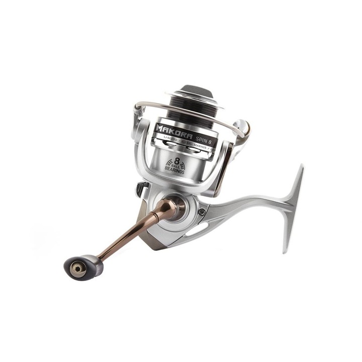 Lucky John Makora Spin 8 2500FD orsó, 7 csapágy, strapabíró műanyag test, alumínium rotor, ezüst