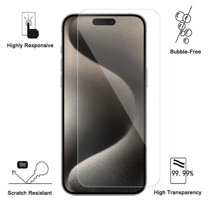 Протектор за Apple iPhone 16 Plus, 9H Cushion Glass, Complete Bonding, Case-Friendly, Clear