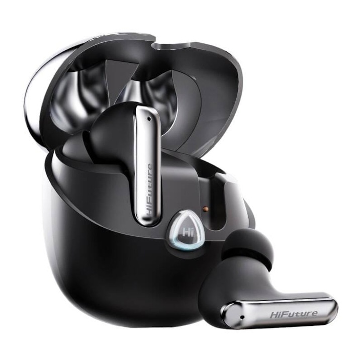 Vezeték nélküli HiFuture SonicAir fejhallgató, 10 mm, 35 óra autonómia, IPX5, fekete