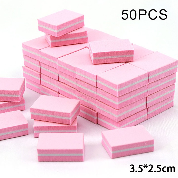 Készlet 50 db mini körömreszelő 100/180, lila, újrafelhasználható