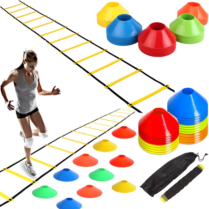 Kit antrenament fotbal, ER4, PVC, scara, 50 jaloane, multicolor