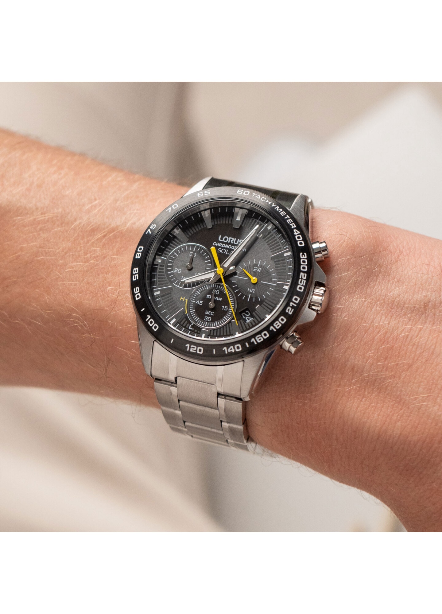 Ceas Lorus RZ507AX9, Solar, Chronograf, Tachymetru, Rezistent la