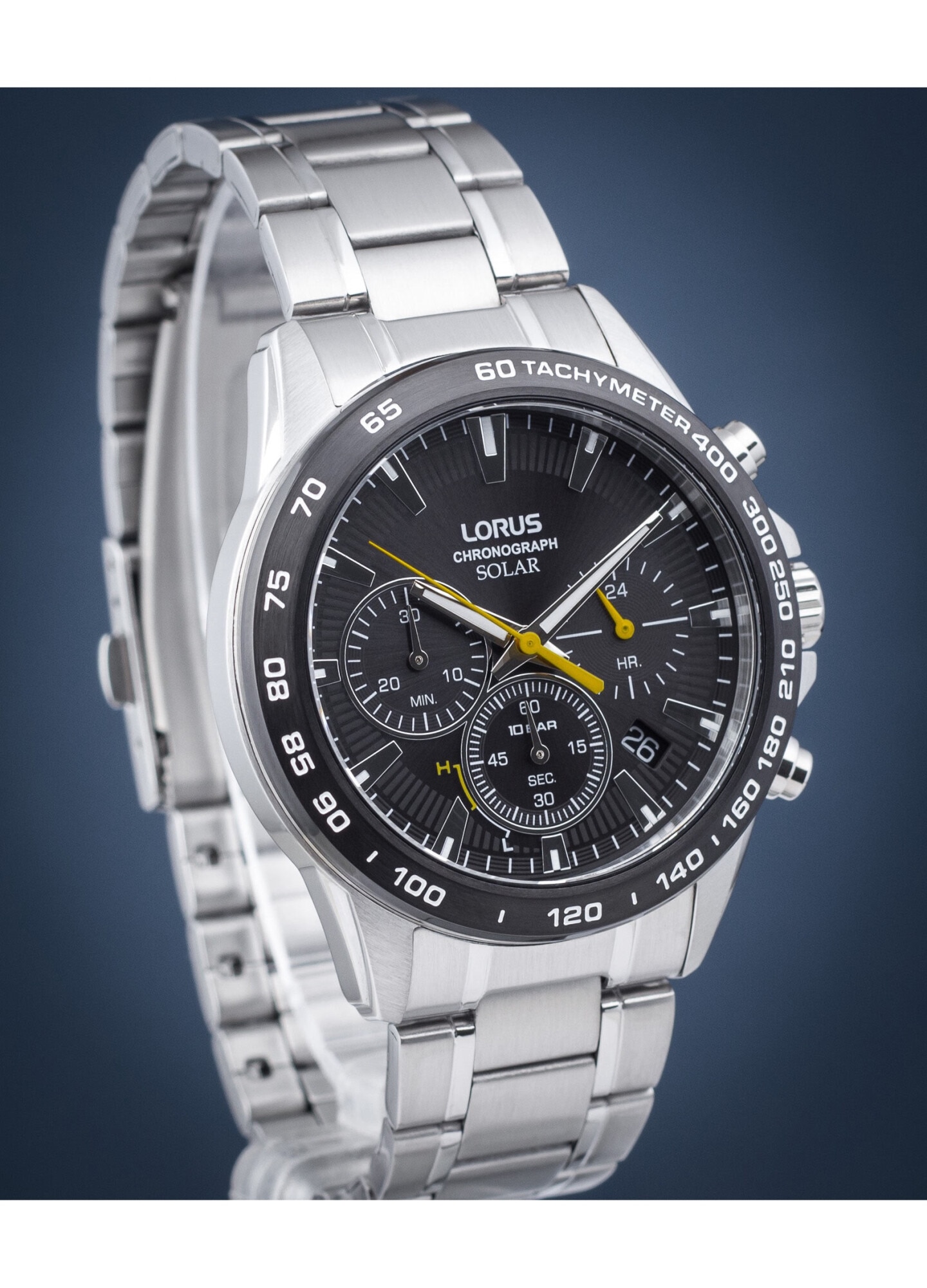 Ceas Lorus RZ507AX9, Solar, Chronograf, Tachymetru, Rezistent la