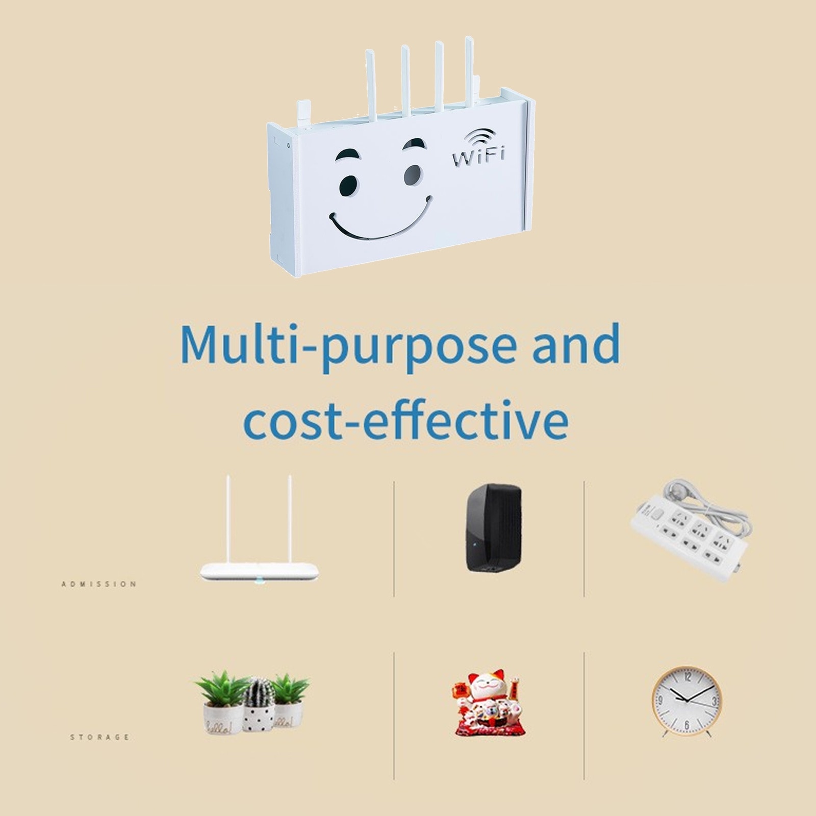 Raft suport router wireless, SINBINTA, Design Hollow-Out, raceste si ...