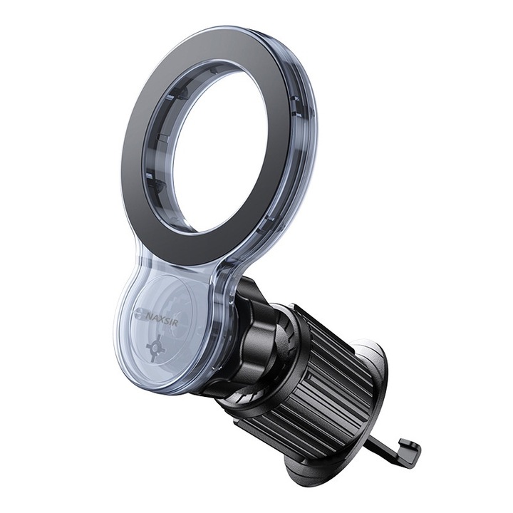 Mágneses autótelefon tartó, NAXSIR, Szellőzőrácsba rögzíthető, erős mágnessel, univerzális, 360 fokban elforgatható, Fekete