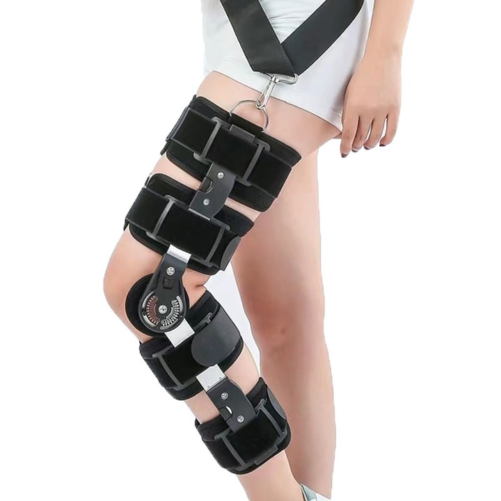 Orteza de imobilizare a genunchiului, reglaj unghiular si telescopic, WALALLA, negru, marime universala