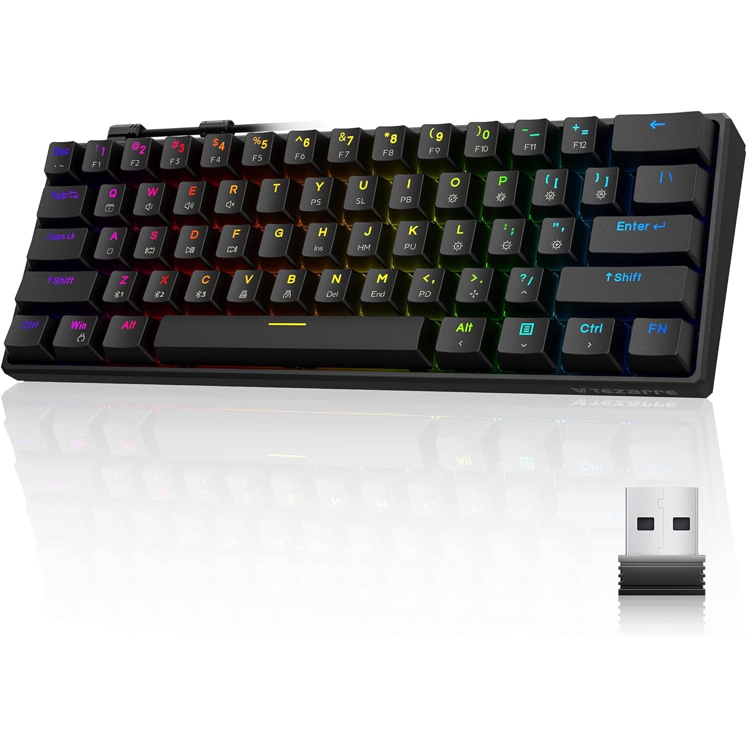 Tastatura mecanica 60% BGHYHYHI, hotswappable, PBT, RGB