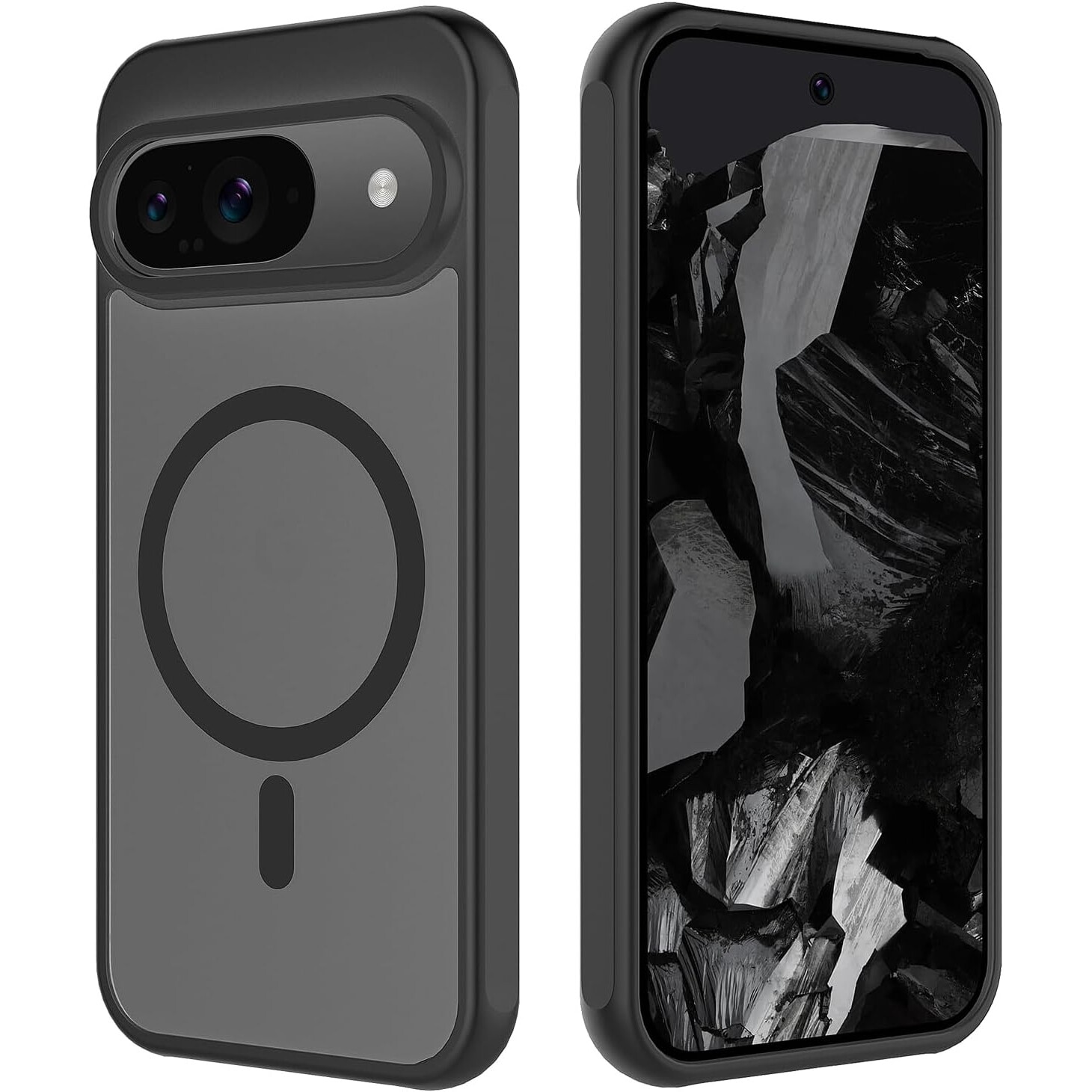 Husa pentru telefon, compatibila cu Google Pixel 9/9 Pro, suport pentru incarcare wireless, negru