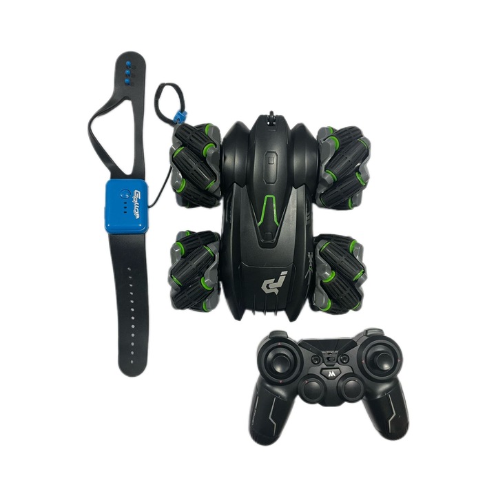 Masina cu telecomanda pentru jucarii pentru copii, doua metode de telecomanda, capabila sa pluteasca pe orizontala, tractiune pe patru roti, alpinism si condus pe teren nisipos