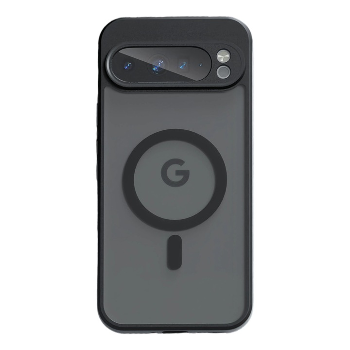 Husa pentru telefon, compatibila cu Google Pixel 9 Pro XL, suport pentru incarcare wireless, negru