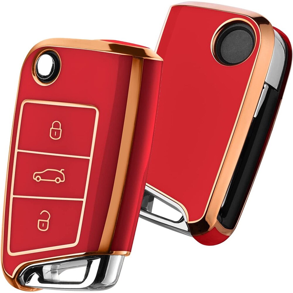 Car key case BGHYHYHI, rosu, 12.1x7.7x3.2cm - eMAG.ro