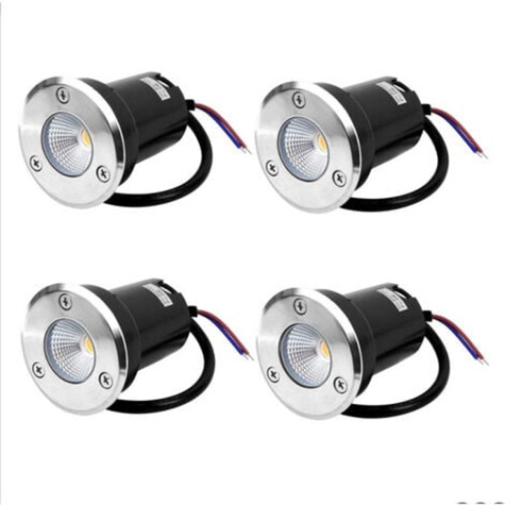 Set Spot LED exterior, BGHYHYHI, 4 x 5W, IP67, O 6.5 x 7.5 cm, 12V-24V, alb