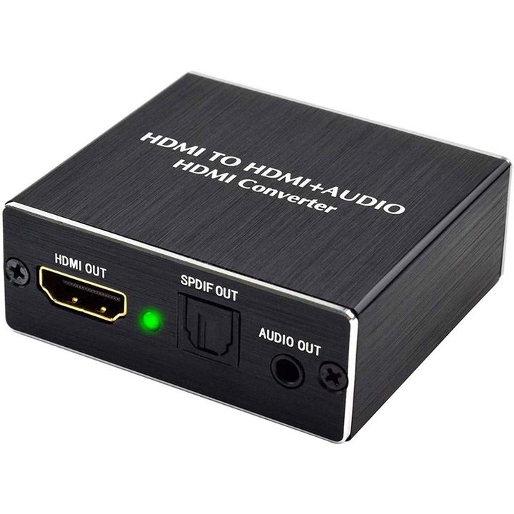 Converter HDMI la SPDIF BGHYHYHI, 1080P, negru, 5.7x5.8x2.1cm, set cu cablu de date
