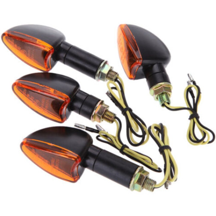 4 db motorjelző készlet, borostyánsárga, 12,8V