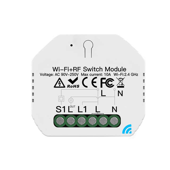 Интелигентен превключвател AMRINUGL, функция за синхронизация, гласово управление, огнеупорна пластмаса, лесен монтаж