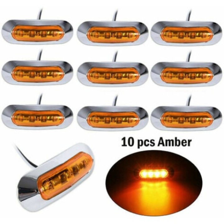 Set 10 Lampi Laterale LED Amber, BGHYHYHI, Impermeabil, 12V-24V