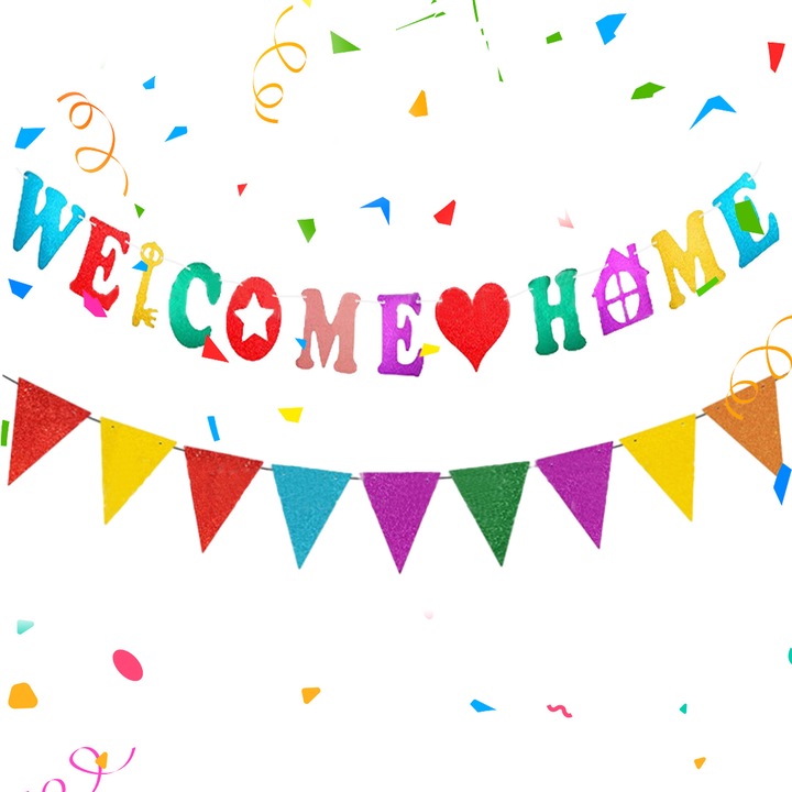 Banner decorativ HERUSI Welcome Home multicolor 16x300cm