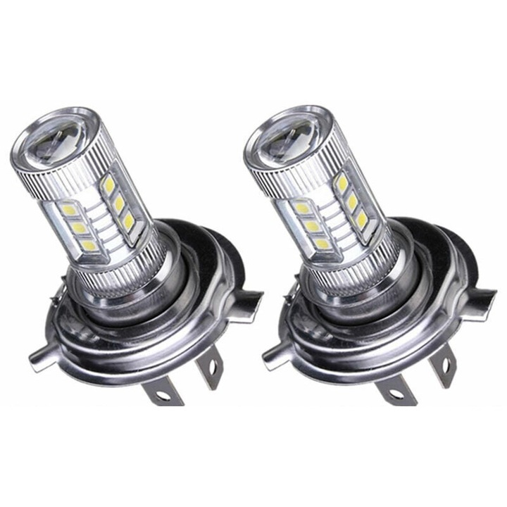 Set 2 becuri LED auto BGHYHYHI H4 80W, luminozitate mare, consum redus de energie, alb