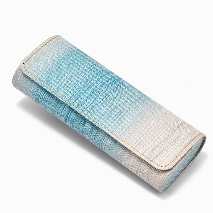 Husa ochelari, protectie rigida, gradient de albastru, universala, 3.6x6.4x16.3cm