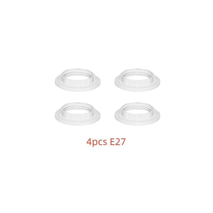 Set 4 inele de reducere pentru abajur E27, BGHYHYHI, plastic, 42x27mm, alb