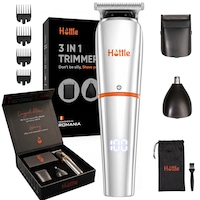 Masina de Tuns si Aparat de Tuns HOTTLE™ Profesional 3 in 1, Trimmer V1, Waterproof IP66, Lame Auto-Ascutite, Afisaj LCD, Pentru Par, Barba, Nas, Corp, Design Ergonomic, Baterie 1000 mAh, Multifunctional