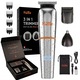 Masina de Tuns si Aparat de Tuns HOTTLE™ Profesional 3 in 1, Trimmer, Waterproof IP66, Lame Auto-Ascutite, Afisaj LCD, Aparat Tuns Pentru Par, Barba, Nas, Corp, Trimmer cu Design Ergonomic, Baterie 1000 mAh, Masina Tuns Portabila, Trimmer Multifunctional