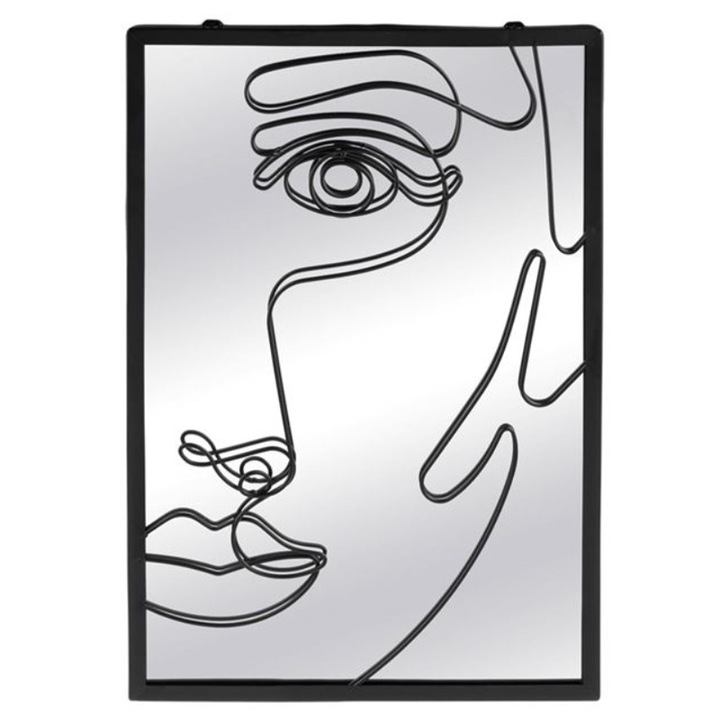 Oglinda de perete, 40x28 cm, Negru