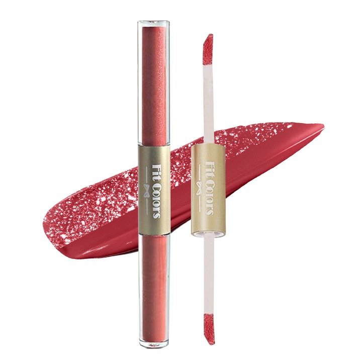 Luciu de buze, mat + stralucitor, 2in1, 2ml * 2side (06 burgundy)