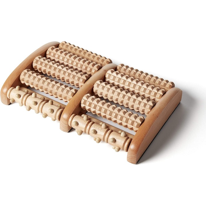 Масажор за крака, BGHYHYHI, дървен Multi-Roller, за болки в петата и свода, компактен