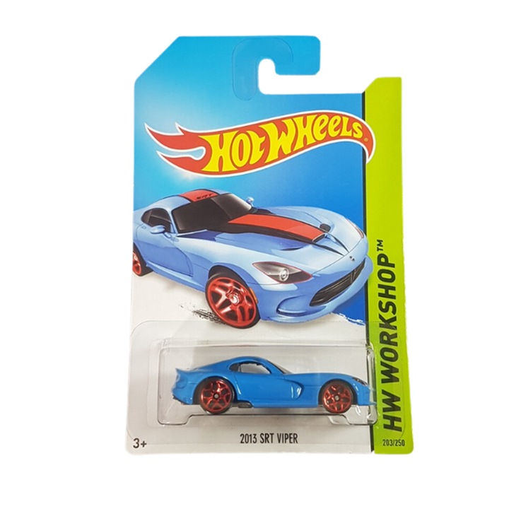 Masinuta Metalica Hot Wheels, 2013 SRT Viper, Colectia HW Workshop - 2014, Albastru, 1:64