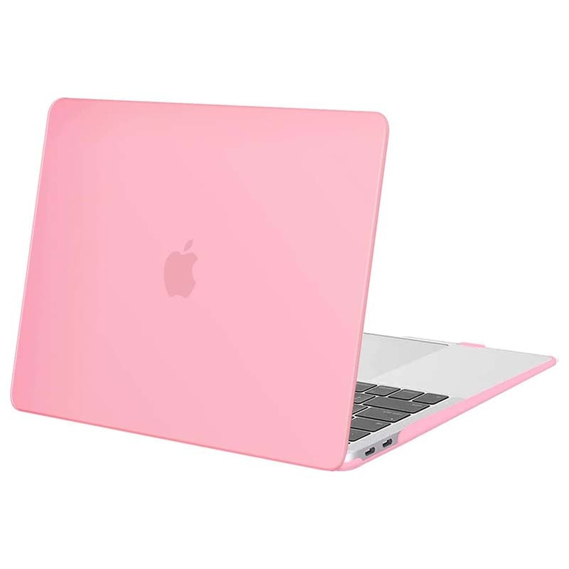 Husa pentru laptop 13,3 inch pentru A2338 A2289 A2251 A2159 A1989 A1706 A1708, carcasa cristalina rezistenta la zgarieturi, roz mat, material PVC, antiderapare