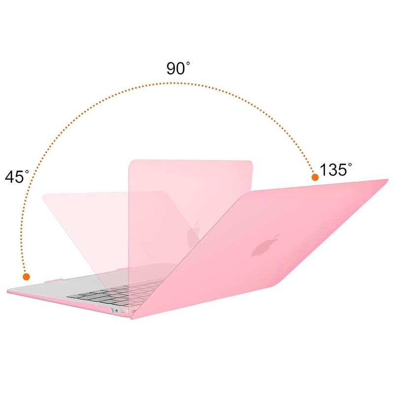 Husa pentru laptop 13,3 inch pentru A2338 A2289 A2251 A2159 A1989 A1706 A1708, carcasa cristalina rezistenta la zgarieturi, roz mat, material PVC, antiderapare