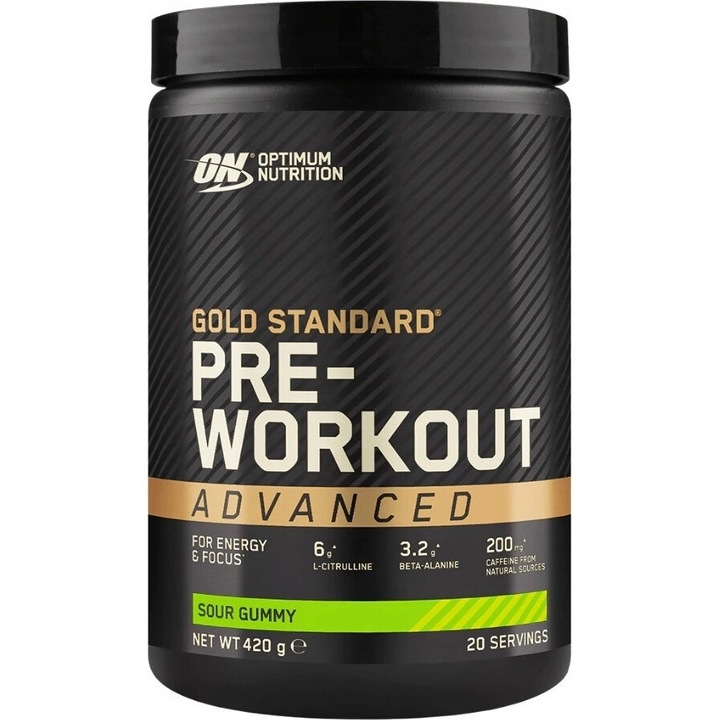 Suplimente Optimum Nutrition Pre Workout Advanced 420 g, 300 mg cofeina, 6 g L-citrulina