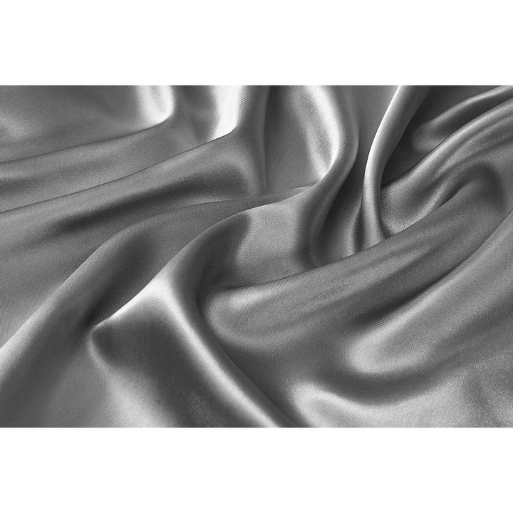 Cearsaf de matase, Malbery, Traditional, 225x275cm, Gri inchis