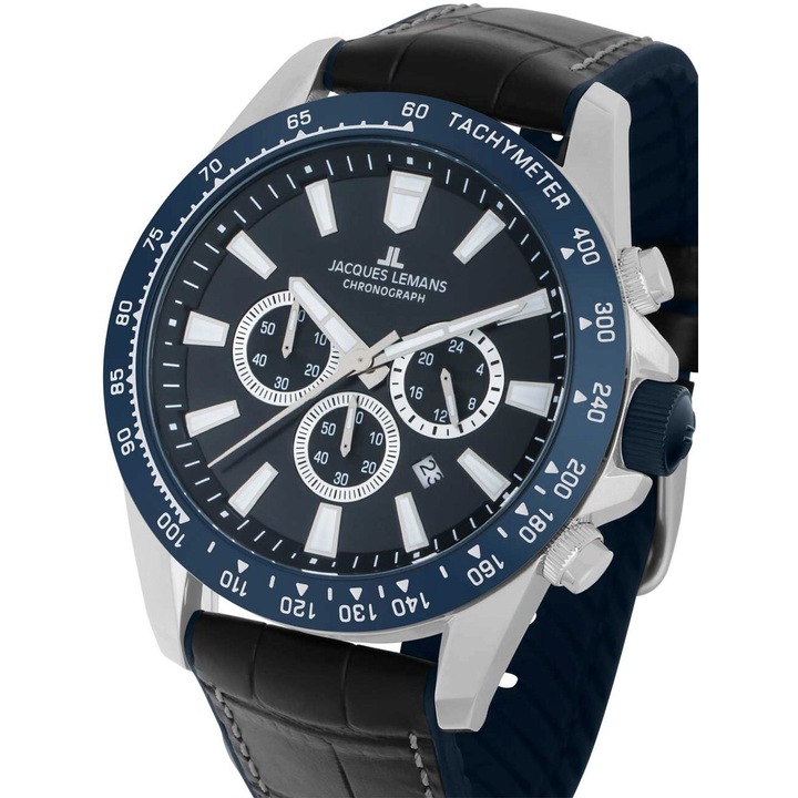 Ceas barbatesc Jacques Lemans 1-2140B, Quartz, 48mm, 10ATM