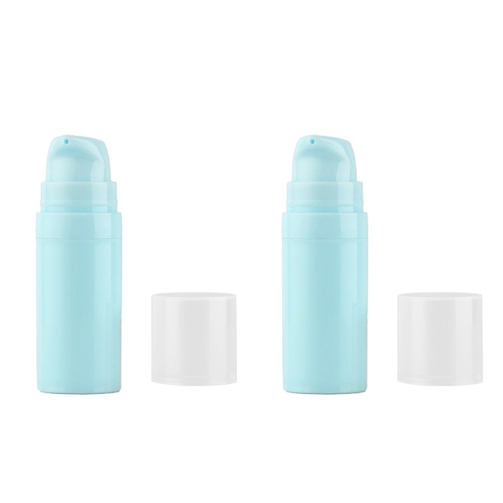 Set 2 recipiente vidate mini, HERUSI, plastic, albastru, 10ml