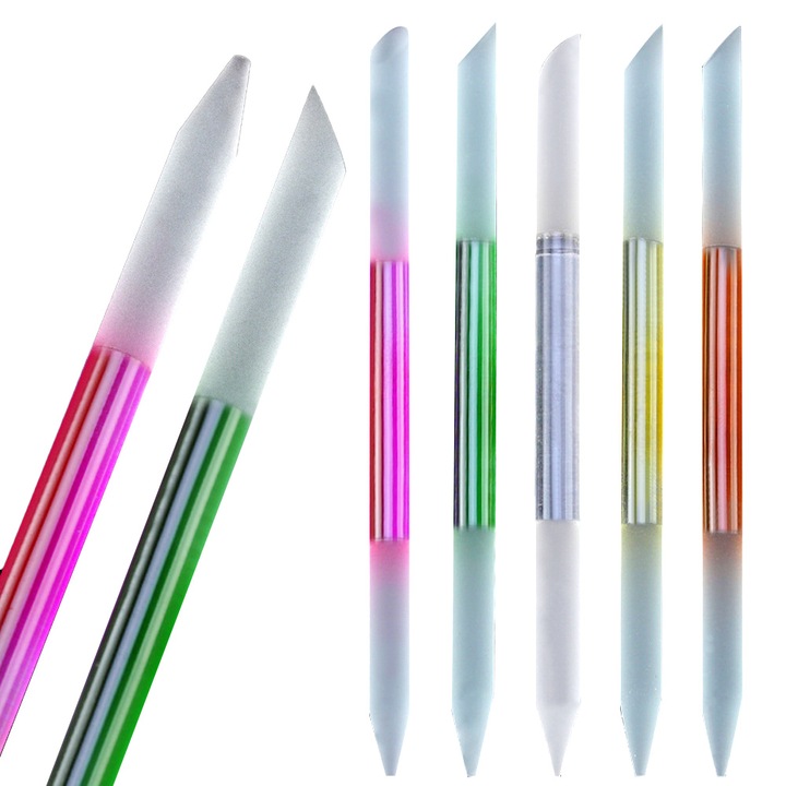 Set 5 Piese Pila Unghii din Sticla, BGHYHYHI, Multicolor, 10cm