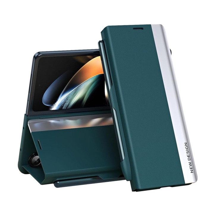 Husa Flip, Compatibil cu Samsung Galaxy Z Fold 6, S Pen inclus, Protectie Completa, Verde