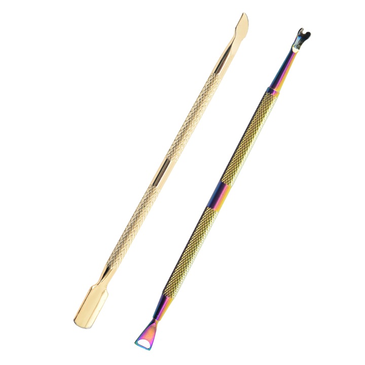 HERUSI manikűr eszköz készlet, 2 db, rozsdamentes acél, többszínű, 12.7cm