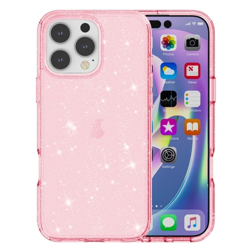 Husa pentru iPhone 16 Pro Max, Sparkle Armor, Sclipici, Protectie Completa, Roz
