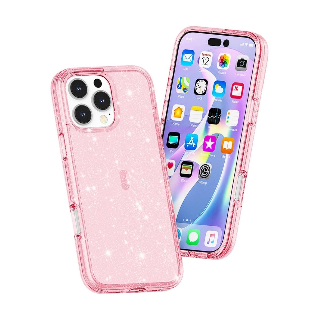 Husa pentru iPhone 16 Pro Max, Sparkle Armor, Sclipici, Protectie Completa, Roz