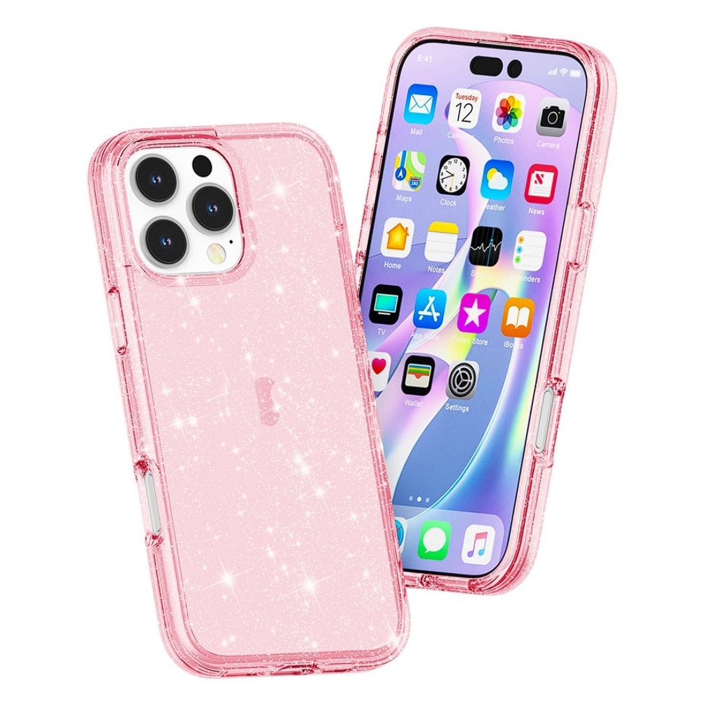 Husa pentru iPhone 16 Pro Max, Sparkle Armor, Sclipici, Protectie Completa, Roz