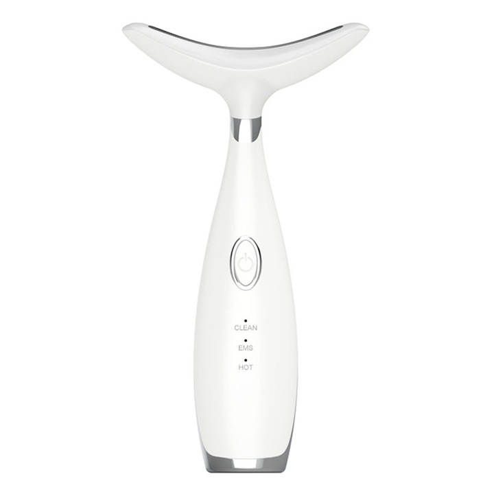 Aparat de masaj pentru gat AMRINUGL, alb, 16x8.8x3.6cm, set cu cablu de date si manual