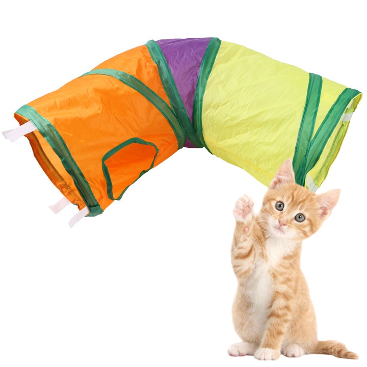 Tunel pentru pisici, AMRINUGL, multicolor, poliester, 117g